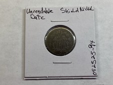 Shield Nickel US 5 Cent Coin WITH RAYS Unreadable Date 092525 94r