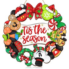 Christmas Door Sign Decorations, Tis the Season Welcome Wreath for Front Door...
