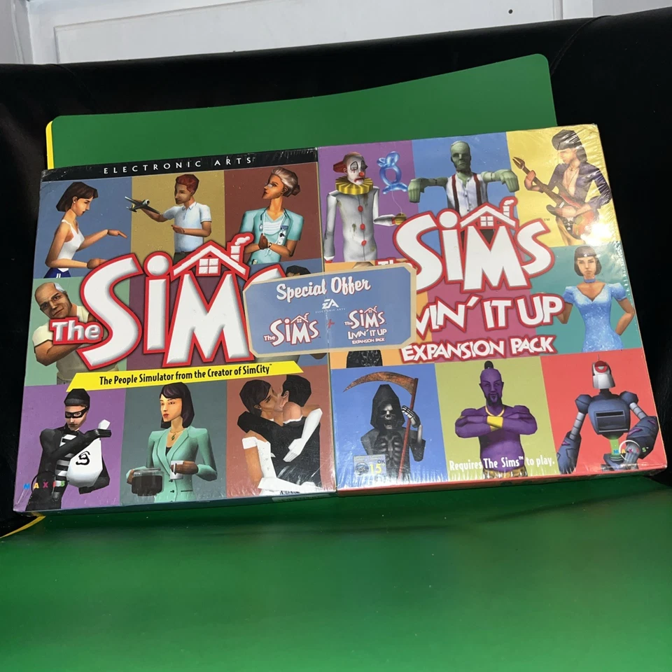 The Sims pc big box original livin it up double pack rare grail rare sealed - Image 2 of 4