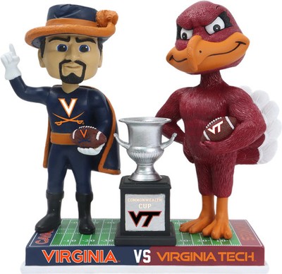Virginia Cavaliers vs. Virginia Tech Hokies Football Rivalry Bobblehead College