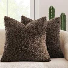 MIULEE Pack of 2 Throw Pillow Covers 20x20 20 x 20 (Pack 2), Chocolate 