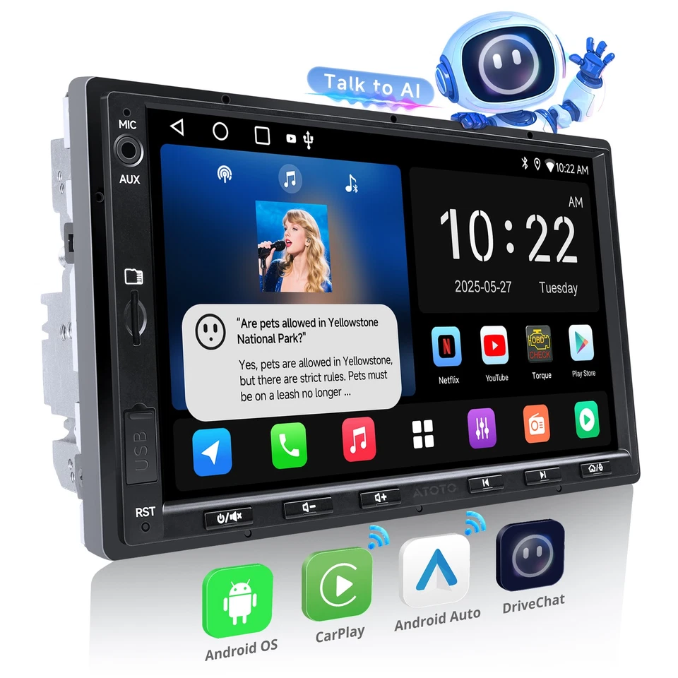 ATOTO A5L7 Zoll Autoradio 2Din Android GPS NAVI Wireless Apple Carplay Bluetooth