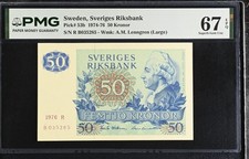 Sweden 50 Kronor 1976 P 53 b Superb Gem UNC PMG 67 EPQ TOP POP