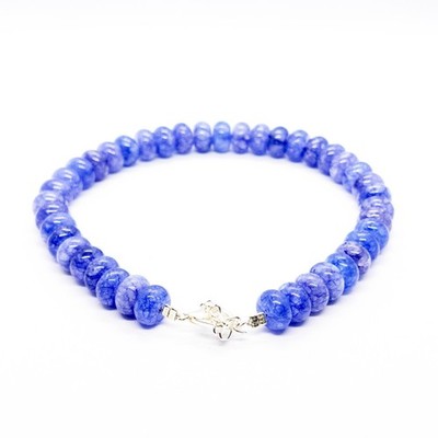 Tanzanite Quartz Bracelet 8mm Rondelle Beads, Purple Blue Gemstone Bracelet