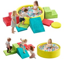 Soft Foam Climbing Blocks Set, Climbing Toys for Toddlers with Ball Pit for I...