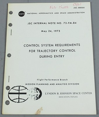 NASA JSC Internal Note 73-FM-84 Apollo Control System Entry Manual 1973