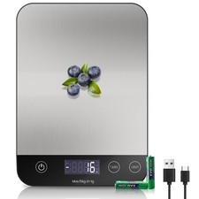 Rechargeable Digital Kitchen Scale USB C Electronic Kitchen Scale 15 kg High