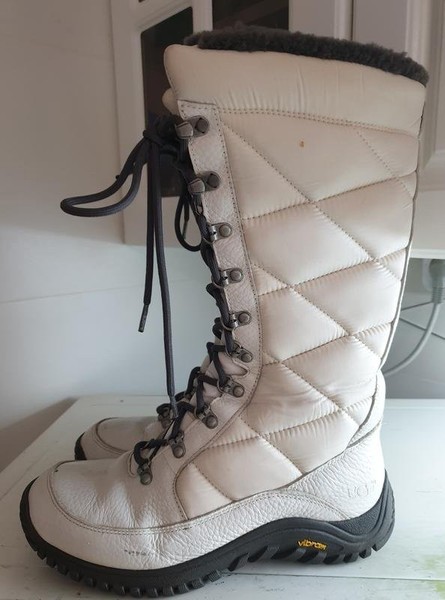 Women UGG Boots Grey Leather 40 #O0VR