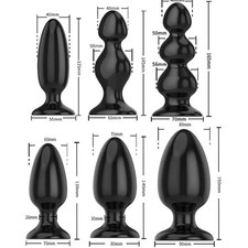 6 Size Smooth Soft Huge Silicone Anal Butt Plug Beads Dilator Balls Toys