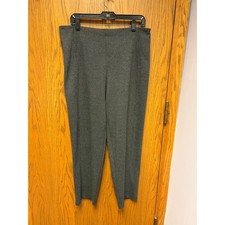 Liverpool Los Angeles Pull On Pants Women's 14 Gray Herringbone Straight Leg