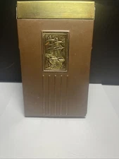 Vintage Park/ Sherman Desktop Note Holder. Hinged Top.