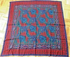 Liz Claiborne Scarf Vtg 80s 100% Wool Plaid Paisley Red Blue Green Purple MINT