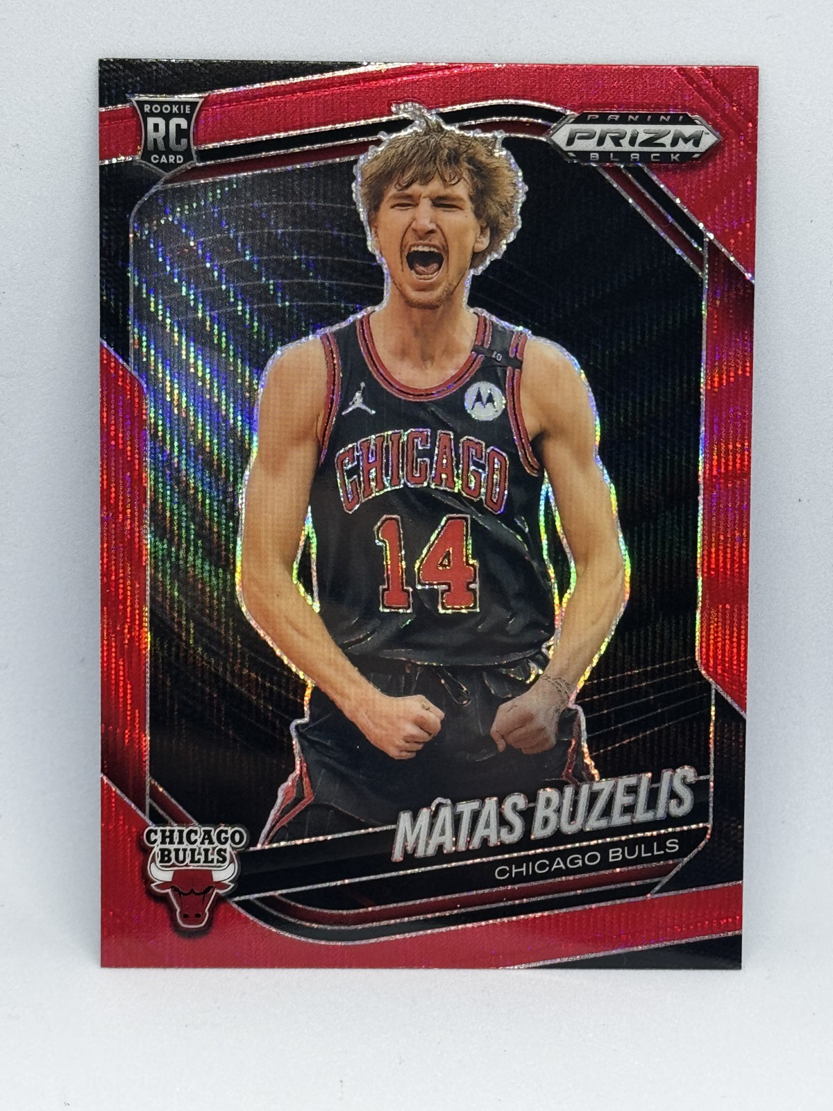 2024-25 Panini Prizm Black - Matas Buzelis #41 Ruby Wave Prizm (RC)