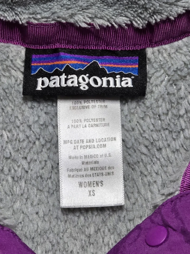 Pullover polar Patagonia gris púrpura re-herramienta Snap-T para mujer talla XS Foto 4 de 4
