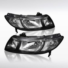 Fit 2006-2011 Honda Civic Coupe 2dr Black Headlights Headlamps Leftright 06-11 Fit 2006-2011 Honda Civic Coupe 2dr Black Headlights Headlamps Leftright 06-11