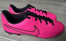Nike JR Tiempo Legend Club FG/MG Pink Black Soccer Cleats DV4352 600 Gs Sz 4Y
