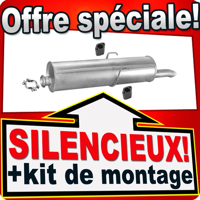 Silencieux arriere Peugeot 405 haute resistance echappement 1.8 DT 1.9 acier