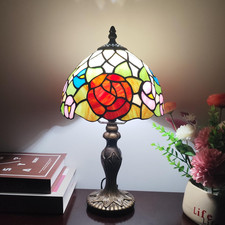 Xphmxp Tiffany Table Lamp Small Stained Glass Desk Lamp Vintage Bedside Lamp