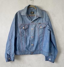 Vtg 70s Maverick Trucker Jacket Mens 46 Blue Denim Flap Pockets Blue Bell