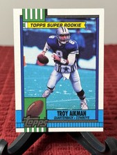 1990 Topps #482 Troy Aikman Topps Super Rookie Card Dallas Cowboys HOF. rookie card picture