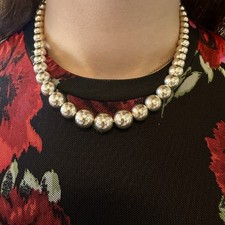 Tiffany  Co. Hardwear Graduated Sterling Silver Ball Bead Necklace 16" 6mm-11mm