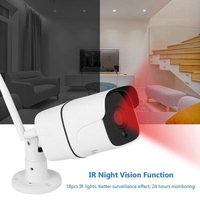 1080P HD WiFi Outdoor Waterproof IP Bullet Camera Wireless Night Vis-ion Sec SET