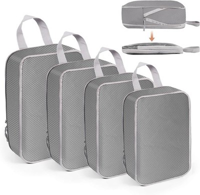 Koffer Organizer Set 4-teilig, Packing Cubes Compression, Wasserdichte