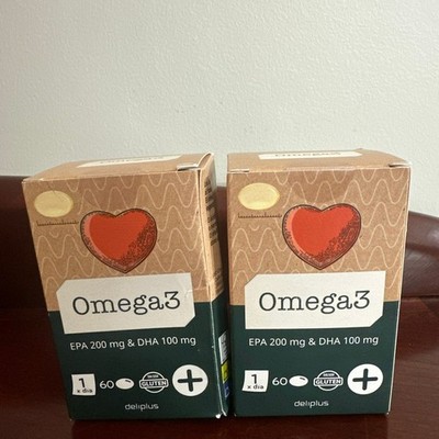 OMEGA 3  EPA 200mg & DHA 100mg  x 2   60caps  DELIPLUS  Made in SPAIN