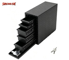8x22x19 Aluminum Storage Box W 5-drawer Slides Pickup Jobsite Truck Box 8x22x19 Aluminum Storage Box W 5-drawer Slides Pickup Jobsite Truck Box
