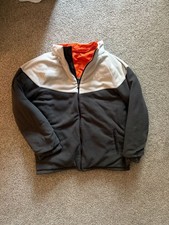 Nike Sportswear Boys Reversible Fleece Puffer Jacket Black Orange Grey Size XL