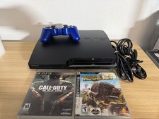 Sony PlayStation 3 PS3 Slim CECH-2001A 120GB Charcoal Black W/ 2 Game - Tested