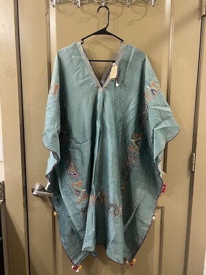 Injiri cotton silk green embroidered dress sz 38 (item B11) | eBay