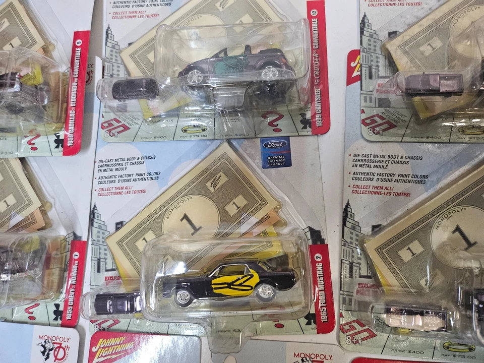 Very Rare , 2005 Johnny Lightning Monopoly 70th Anniversary Complete 12 Car Set - Image 3 of 4