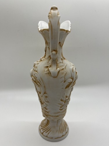 Vintage Porcelain Bisque Cherub Putti Vase Embossed Victorian Style Cottage Core - Picture 2 of 9