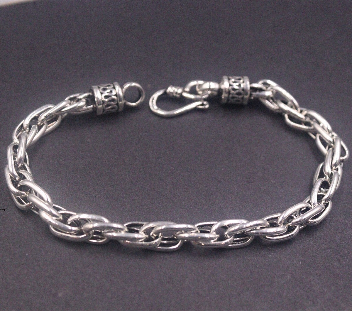 Pure S925 Sterling Silver Chain Men Women 6.5mm Toggle Link