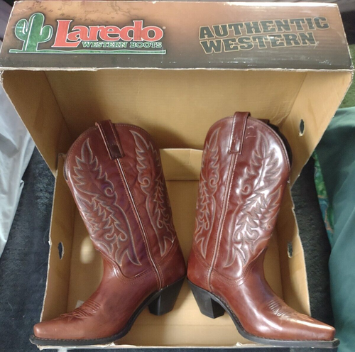 Laredo Womens Madison Burgundy Red Embroidered Western Boot 51055 Sz 8.5 M - Picture 4 of 8