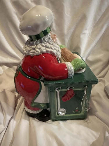 Fitz and Floyd Santa’s Kitchen Cookie Jar Boxed 9”x12” Heavy - Picture 9 of 12