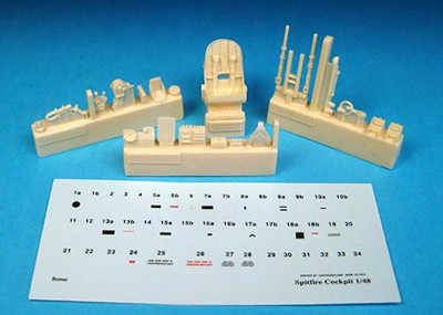 Barracuda BR48095 - Spitfire Mk XIX Cockpit Upgrade, 1/48 scale