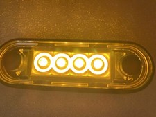 FLAT MARKER LIGHT  12v 24v (4 LED per unit)  AMBER LED FLUSH HELLA STYLE