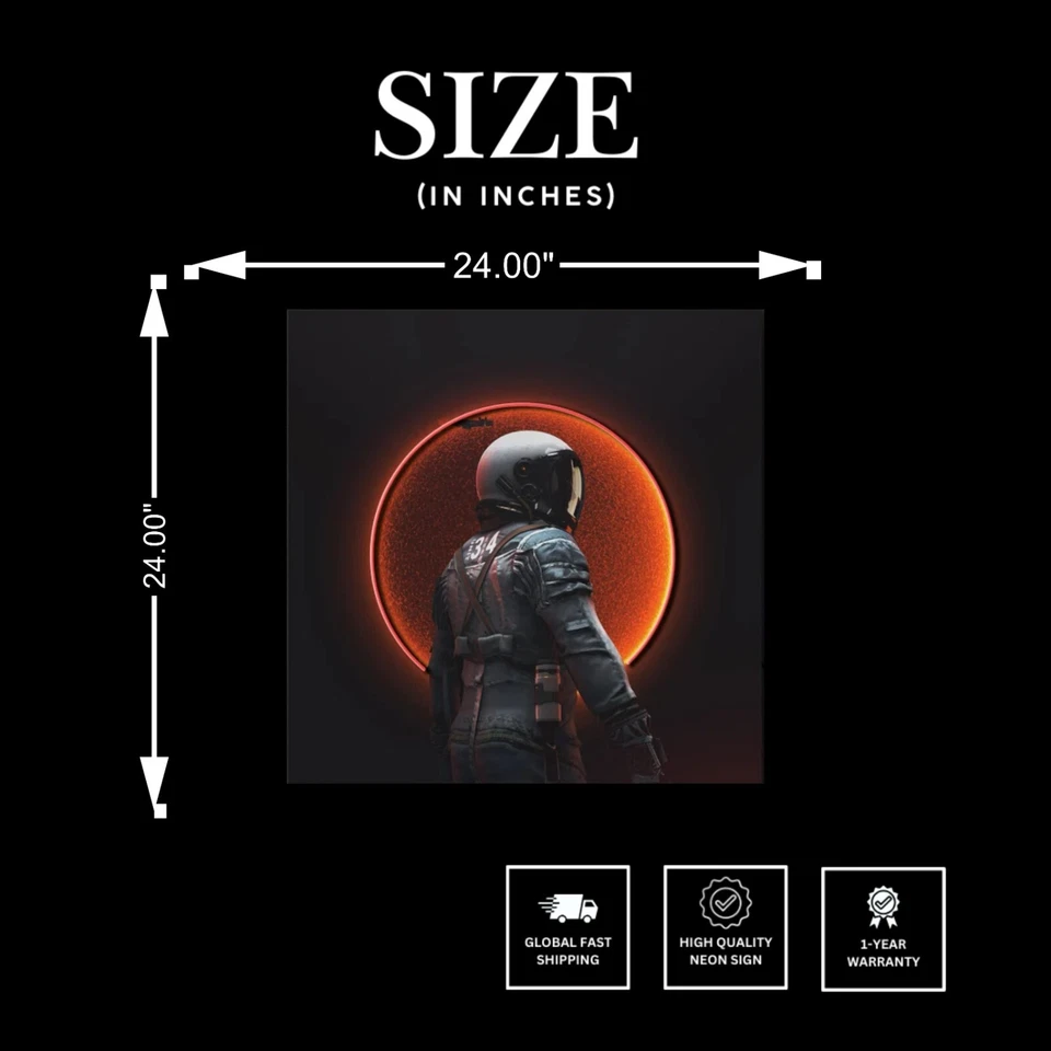 Astronaut Neon Sign UV Printing Acrylic Sign for Bedroom wall Decor Gift for Him - Image 2 of 2