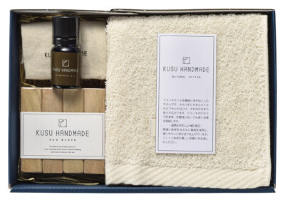 KUSU HANDMADE Saga Kusunoki Organic Aroma Eco Block&Hand Towel&Porch Gift Japan!