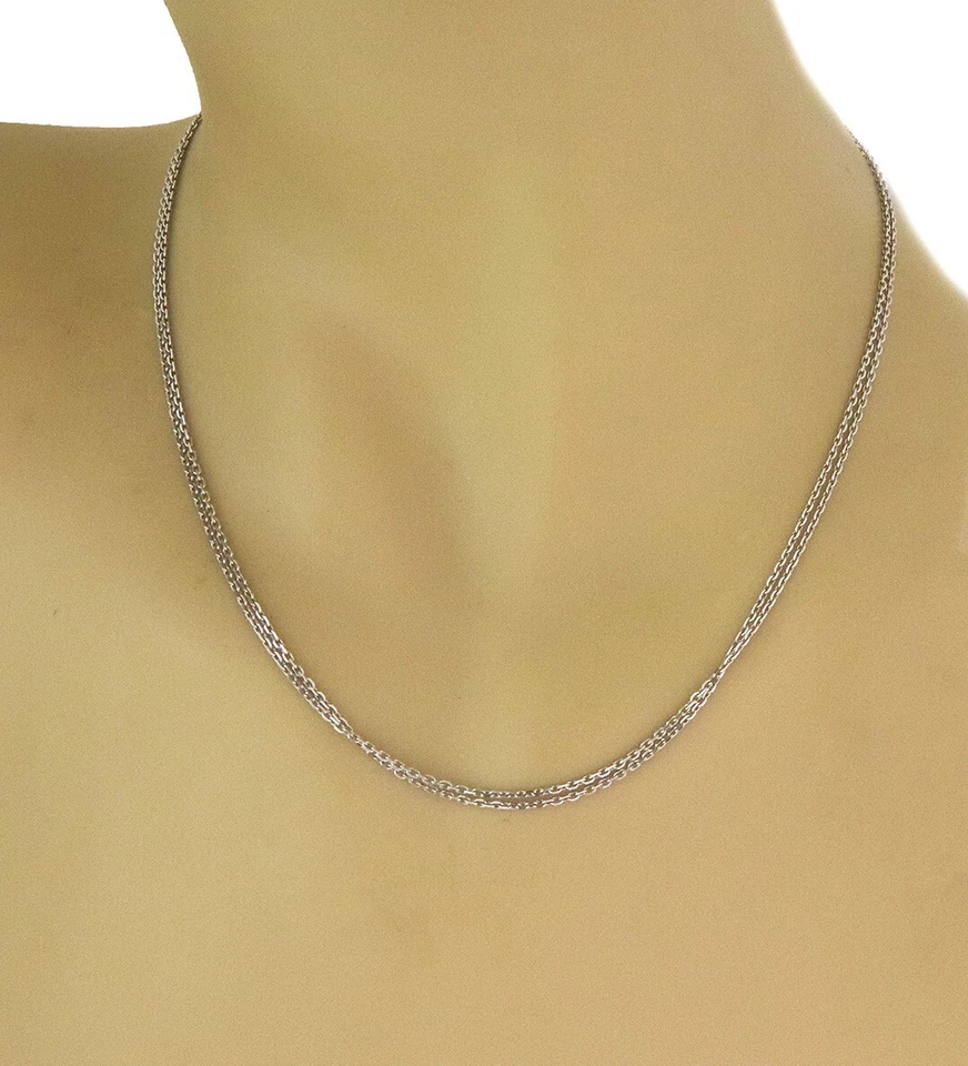 Цепочка из двух нитей Chopard Gold 18 карат белая длина 16,5 дюйма - Изображение 2 из 4