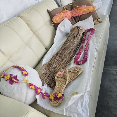 Vintage Hawaii Natural Hula Dance costume Full Set W Lessons Book 1930-40 New 