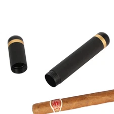 Galiner Single Metal Cigar Tube Humidifier Holder Black Inox Travel Cigar 1ct