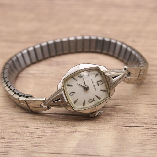 Reloj Caravelle Vintage Mujer Tono Plateado Acero Inoxidable Clásico Art Deco Años 60 - Imagen 6 de 9