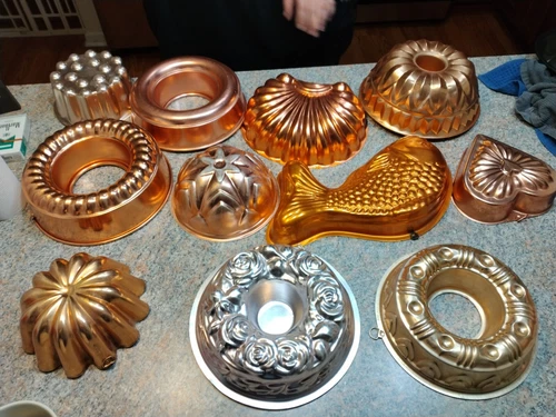 Copper Jello Molds Vintage Set Of 11 - Picture 1 of 24