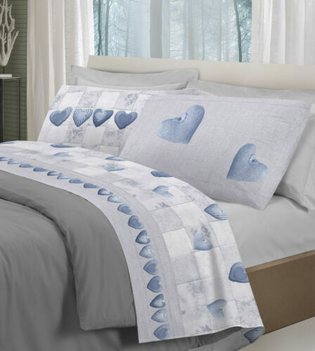 Lenzuolo Caleffi Cotone Joy - Per Letto Matrimoniale, Blu | 100% Cotone, Confortevole Ed Elegante - Foto 3