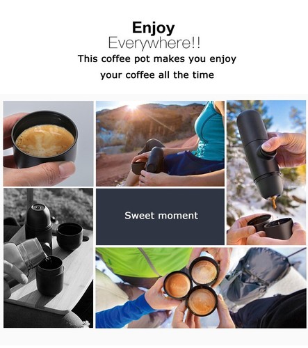 70ml Portable Mini Espresso Coffee Maker Black Plastic Handheld for Travel - Picture 8 of 9