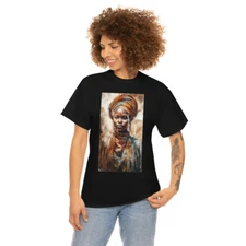 Bold Black Woman: AI Art Unisex Heavy Cotton Tee 06
