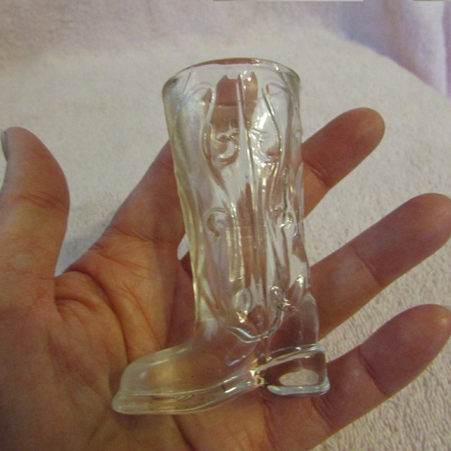CIRCLEWARE Kickback Cowboy Boot Shot Glasses 1.5 oz Clear Bar Man Cave